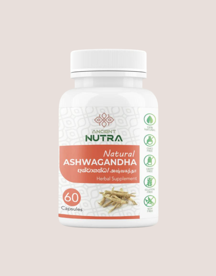 Natural Ashwagandha - 60 Capsules | Stress Relief | Rejuvenates Mind & Body | Improves Strength & Energy | General Wellness